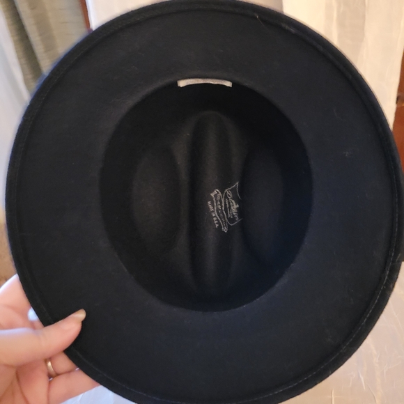 Vtg Doeskin Navy Blue 100% Wool Fedora Felt Hat w Ribbon Accent - Picture 4 of 8